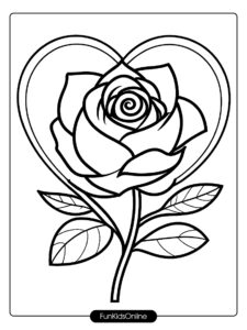 A sweet and simple heart shaped rose design perfect for kindergartners