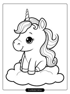 Baby Unicorn on a Cloud