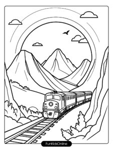 Mountain Range with Train and Tunnel tn