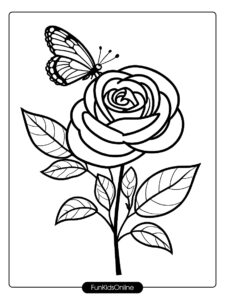 Rose with Butterfly Design