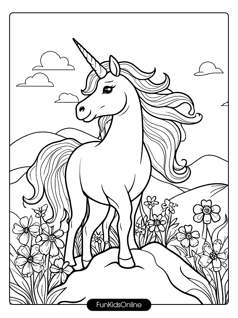 Unicorn on a Magical Hill