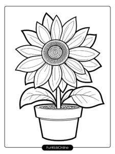 a potted sunflower with bold