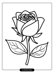 charming rose bud coloring design