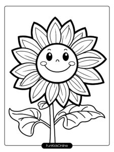 fun sunflower image features a smiling face in the cente