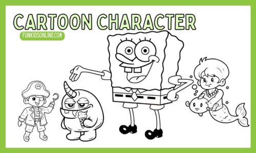 Cartoon character coloring pages for kids free download