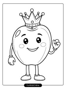 Apple King Coloring Page for Kids