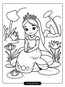 Frog Prince and Princess Coloring Page for Kids