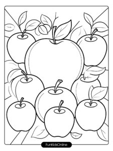 Happy and Silly Apples Coloring Page