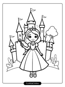 Magic Princess by Castle Coloring Page