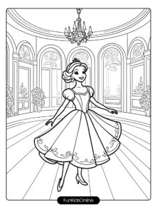 Simple Princess Dance Coloring Page