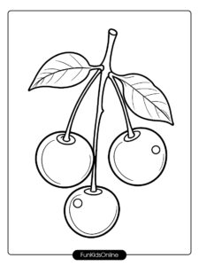 Cherries on Branch Coloring Page tn