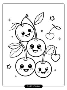 Cherry coloring pages with fun activities tn