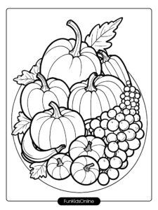 Cornucopia Thanksgiving Coloring Page tn