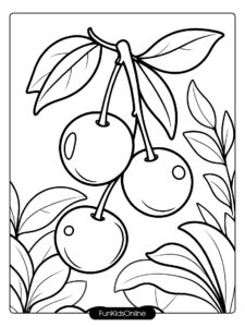 Easy cherry coloring pages for toddlers tn