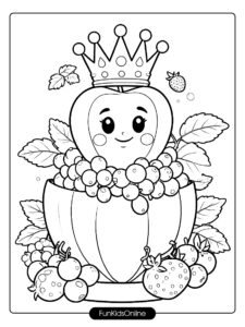 Fruit Throne Cherry Coloring Page tn