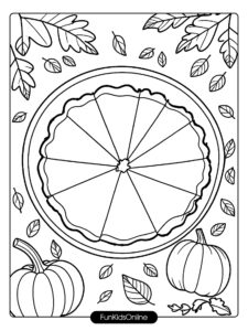 Pumpkin Pie Thanksgiving Coloring Page tn