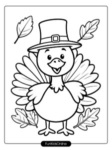 Turkey Coloring Page for Thanksgiving tn